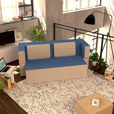 BALDIFLEX Divano Morbido Convertibile In Letto Matrimoniale Color Jeans Praticho - BALDIFLEX Divano Morbido Convertibile In Letto Matrimoniale Color Jeans Praticho -