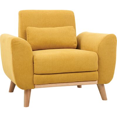 Poltrona Miliboo - Tessuto effetto velluto - Giallo senape - Stile scandinavo Poltrona Miliboo - Tessuto effetto velluto - Giallo senape - Stile scandinavo
