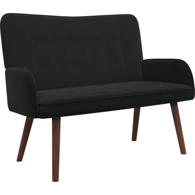 VIDAXL Divano A 2 Posti Nero 115 X 61 X 87 Cm Velluto VIDAXL Divano A 2 Posti Nero 115 X 61 X 87 Cm Velluto