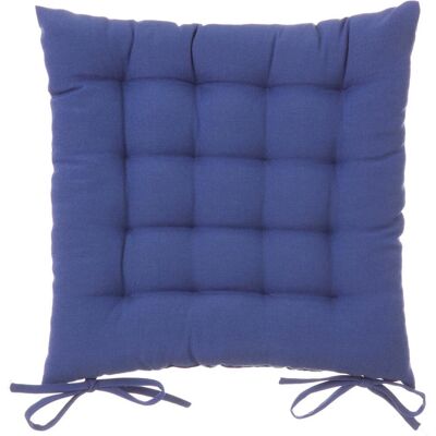 BAKAJI Cuscino Sedia In Tessuto Trapuntato Imbottito 40x40 Con Laccetti Colore Blu BAKAJI Cuscino Sedia In Tessuto Trapuntato Imbottito 40x40 Con Laccetti Colore Blu