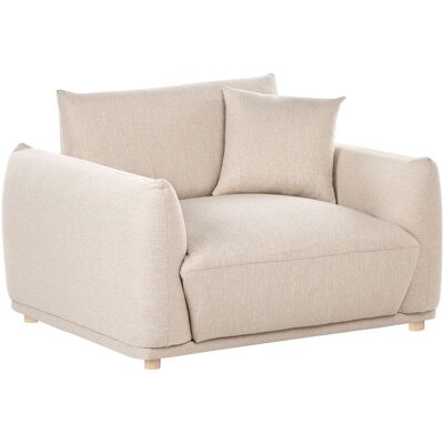 BELIANI Poltrona Da Salotto Con Schienale In Tessuto E Gambe In Legno Beige Jubek BELIANI Poltrona Da Salotto Con Schienale In Tessuto E Gambe In Legno Beige Jubek