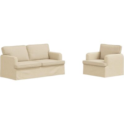 VIDAXL Set Di Divani 2 Pcs Crema 162 X 80 X 85 Cm Tessuto VIDAXL Set Di Divani 2 Pcs Crema 162 X 80 X 85 Cm Tessuto
