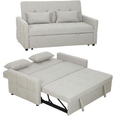 OEM Divano 2 Posti Convertibile In Divano Letto Clic Clac Con 2 Cuscini In Tessuto, Marrone Chiaro OEM Divano 2 Posti Convertibile In Divano Letto Clic Clac Con 2 Cuscini In Tessuto, Marrone Chiaro