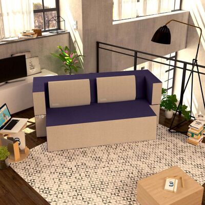 BALDIFLEX Divano Morbido Convertibile In Letto Matrimoniale Color Viola Praticho - BALDIFLEX Divano Morbido Convertibile In Letto Matrimoniale Color Viola Praticho -