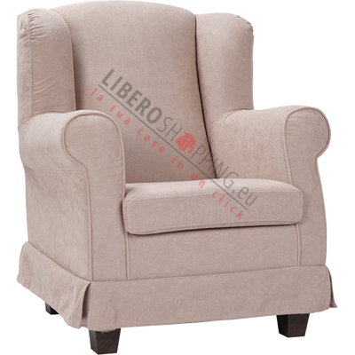 LIBEROSHOPPING Poltrona bergère in tessuto beige - Sedia LIBEROSHOPPING Poltrona bergère in tessuto beige - Sedia