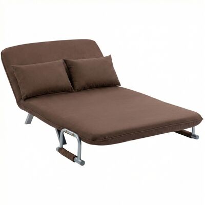HOMCOM Divano Letto 2 Posti Con 2 Cuscini In Pelle Scamosciata Sintetica HOMCOM Divano Letto 2 Posti Con 2 Cuscini In Pelle Scamosciata Sintetica