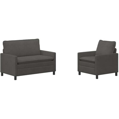 VIDAXL Set Di Divani 2 Pcs Grigio Scuro Tessuto VIDAXL Set Di Divani 2 Pcs Grigio Scuro Tessuto
