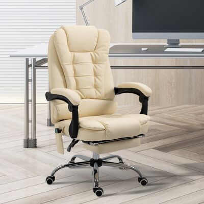 PZCC Poltrona Massaggiante Girevole Ed Ergonomica Ad Altezza Regolabile Con 6 Punti Vibranti, 65x160x104 Cm, Crema PZCC Poltrona Massaggiante Girevole Ed Ergonomica Ad Altezza Regolabile Con 6 Punti Vibranti, 65x160x104 Cm, Crema