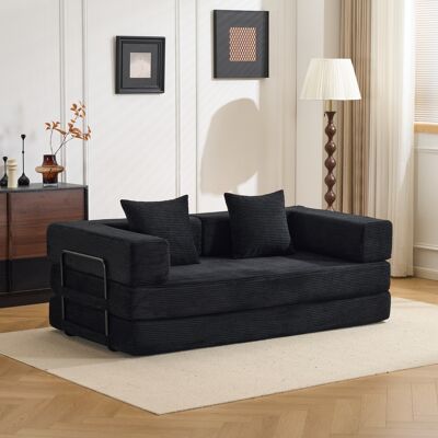 TORMATOR Divano Da Pavimento, Divano A Compressione, Divano Letto Convertibile Da Pavimento Con Braccioli E Schienale Imbottito, Comodo Divano Futon, Tessuto In Velluto A Coste, Per Soggiorno E Camera Da Letto TORMATOR Divano Da Pavimento, Divano A Compressione, Divano Letto Convertibile Da Pavimento Con Braccioli E Schienale Imbottito, Comodo Divano Futon, Tessuto In Velluto A Coste, Per Soggiorno E Camera Da Letto