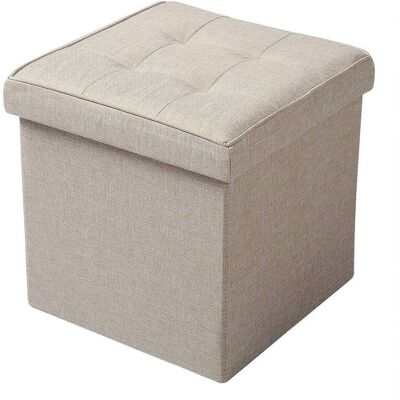 WOLTU Pouf Contenitore Sgabello Pieghevole Poggiapiedi Sedia A Cubo Cassapanca Beige - WOLTU Pouf Contenitore Sgabello Pieghevole Poggiapiedi Sedia A Cubo Cassapanca Beige -