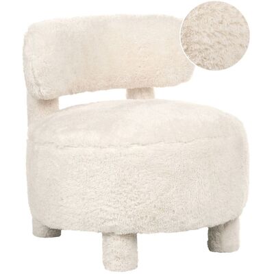 BELIANI Poltrona Senza Braccioli In Stile Retrò, Rivestita In Ecopelliccia, Per Soggiorno, Beige Chiaro, Hamina BELIANI Poltrona Senza Braccioli In Stile Retrò, Rivestita In Ecopelliccia, Per Soggiorno, Beige Chiaro, Hamina