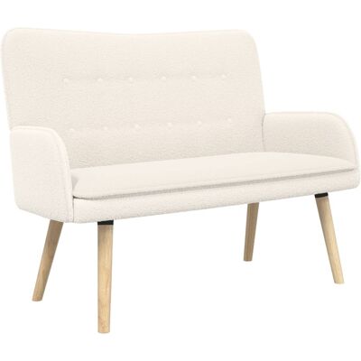 VIDAXL Divano A 2 Posti Crema 115 X 61 X 87 Cm Bouclé VIDAXL Divano A 2 Posti Crema 115 X 61 X 87 Cm Bouclé