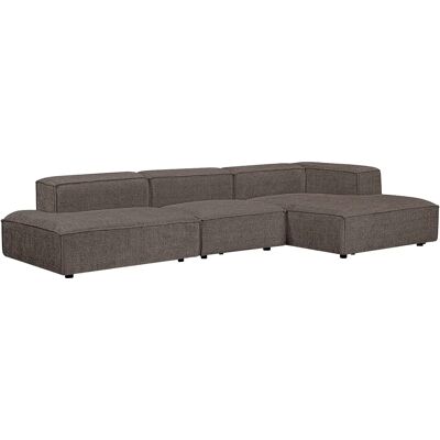 Unique Divano Angolare Destro Aperto Modulabile In Tessuto Ciniglia Tortora - Ruzolo Unique Divano Angolare Destro Aperto Modulabile In Tessuto Ciniglia Tortora - Ruzolo