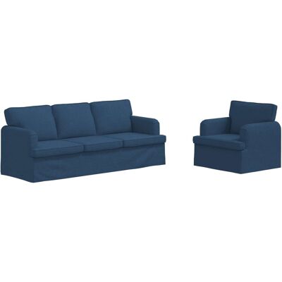 VIDAXL Set Di Divani 2 Pcs Blu 201 X 80 X 85 Cm Tessuto VIDAXL Set Di Divani 2 Pcs Blu 201 X 80 X 85 Cm Tessuto