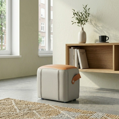 KELLANY Sgabello Moderno Con Manico In Pu, Sgabello Imbottito Con Rivestimento In Pu, Ottomano Multifunzionale Per Soggiorno E Camera Da Letto KELLANY Sgabello Moderno Con Manico In Pu, Sgabello Imbottito Con Rivestimento In Pu, Ottomano Multifunzionale Per Soggiorno E Camera Da Letto