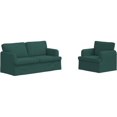 VIDAXL Set Di Divani 2 Pcs Verde Scuro 162 X 80 X 85 Cm Tessuto VIDAXL Set Di Divani 2 Pcs Verde Scuro 162 X 80 X 85 Cm Tessuto