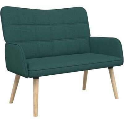 VIDAXL Divano A 2 Posti Verde Scuro 115 X 61 X 87 Cm Tessuto VIDAXL Divano A 2 Posti Verde Scuro 115 X 61 X 87 Cm Tessuto