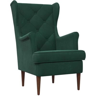 VIDAXL Poltrona Verde Scuro Velluto VIDAXL Poltrona Verde Scuro Velluto