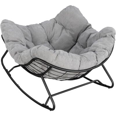 WOLTU Sedia A Dondolo A Forma Di Uovo Portata 150 Kg In Ciniglia Con Gambe Curve Grigio Chiaro WOLTU Sedia A Dondolo A Forma Di Uovo Portata 150 Kg In Ciniglia Con Gambe Curve Grigio Chiaro