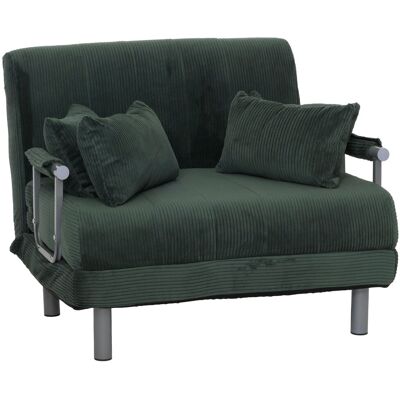 DÉCOSHOP26 Poltrona/divano Letto Trasformabile Con Braccioli Pieghevoli Superficie Letto 190x100 Cm In Tessuto Di Velluto A Coste Verde 040010009 DÉCOSHOP26 Poltrona/divano Letto Trasformabile Con Braccioli Pieghevoli Superficie Letto 190x100 Cm In Tessuto Di Velluto A Coste Verde 040010009