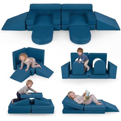 COSTWAY Divano Da Gioco Per Bambini Imbottito Modulare Trasformabile 10 Pezzi Poltrona Per Bambini 3 Anni Poltrone Poltroncina Lettino Da Pavimento Tessuto In COSTWAY Divano Da Gioco Per Bambini Imbottito Modulare Trasformabile 10 Pezzi Poltrona Per Bambini 3 Anni Poltrone Poltroncina Lettino Da Pavimento Tessuto In