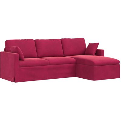 VIDAXL Divano Rosso Vino 228 X 134 X 80 Cm Velluto VIDAXL Divano Rosso Vino 228 X 134 X 80 Cm Velluto