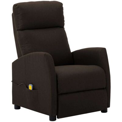 VIDAXL Poltrona Massaggiante Marrone Scuro In Tessuto VIDAXL Poltrona Massaggiante Marrone Scuro In Tessuto