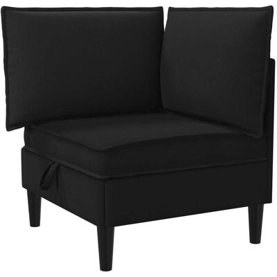 VIDAXL Divano Angolare Con Storage Nero Velluto VIDAXL Divano Angolare Con Storage Nero Velluto