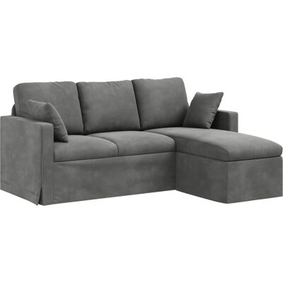 VIDAXL Divano Grigio Scuro 178 X 134 X 80 Cm Velluto VIDAXL Divano Grigio Scuro 178 X 134 X 80 Cm Velluto