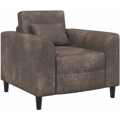 VIDAXL Poltrona Grigio Scuro Pelle Scamosciata Sintetica VIDAXL Poltrona Grigio Scuro Pelle Scamosciata Sintetica