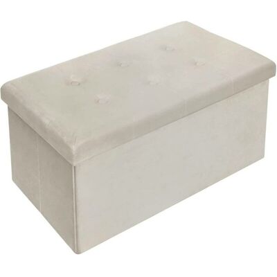 WOLTU Pouf Contenitore Pieghevole Cassapanca Scarpiera Ingresso Poggiapiedi 76cm Crema - WOLTU Pouf Contenitore Pieghevole Cassapanca Scarpiera Ingresso Poggiapiedi 76cm Crema -