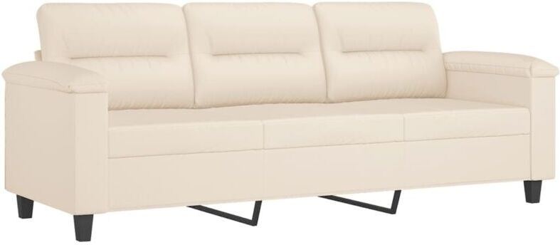 VIDAXL - Divano a 3 Posti Beige 180 cm in Tessuto Microfibra 1 VIDAXL - Divano a 3 Posti Beige 180 cm in Tessuto Microfibra