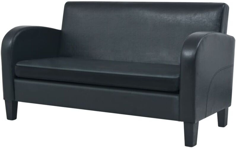 VIDAXL - Divano a 2 Posti in Pelle Artificiale Nero 1 VIDAXL - Divano a 2 Posti in Pelle Artificiale Nero