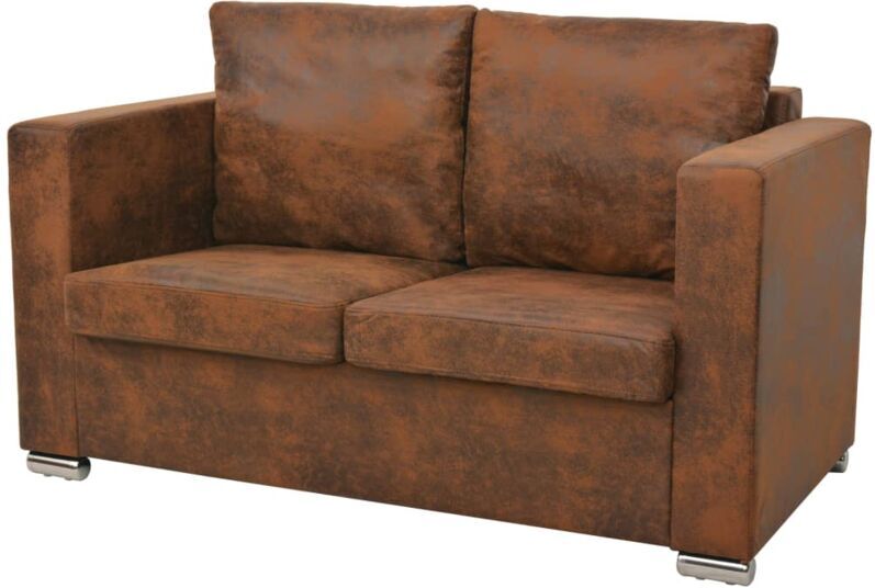 VIDAXL Divano a 2 Posti 137x73x82 cm in Pelle Scamosciata Artificiale 1 VIDAXL Divano a 2 Posti 137x73x82 cm in Pelle Scamosciata Artificiale