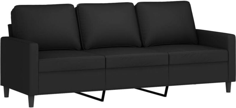 VIDAXL Divano a 3 Posti Nero 180 cm in Velluto - 1 VIDAXL Divano a 3 Posti Nero 180 cm in Velluto -