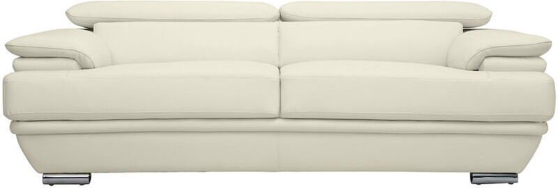 MILIBOO Divano pelle design 3 posti con poggiatesta reclinabile bianco EWING 1 MILIBOO Divano pelle design 3 posti con poggiatesta reclinabile bianco EWING