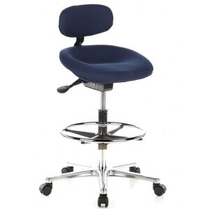 hjh OFFICE 608310 Sedia Da Ufficio Alta Work Mf Tessuto, Sgabello Girevole, Con Poggiapiedi E Rotelle, Regolabile In Altezza, Blu hjh OFFICE 608310 Sedia Da Ufficio Alta Work Mf Tessuto, Sgabello Girevole, Con Poggiapiedi E Rotelle, Regolabile In Altezza, Blu