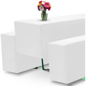 Beautissu Basic m - Set di rivestimenti per tavolo e panca - Bianco Beautissu Basic m - Set di rivestimenti per tavolo e panca - Bianco