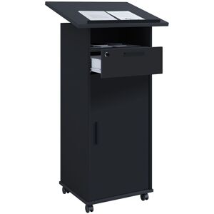 EBUY24 Console Per Altoparlanti Mobile In Legno Vcm Dimensioni Ca. A. 109 A 120 Cm X L. 60 Cm X P. 50 Cm Scrivania In Piedi Con Rulli Rollable Con Cassetto Tavolo In Piedi Con Porta Rotante - Melta (nero EBUY24 Console Per Altoparlanti Mobile In Legno Vcm Dimensioni Ca. A. 109 A 120 Cm X L. 60 Cm X P. 50 Cm Scrivania In Piedi Con Rulli Rollable Con Cassetto Tavolo In Piedi Con Porta Rotante - Melta (nero