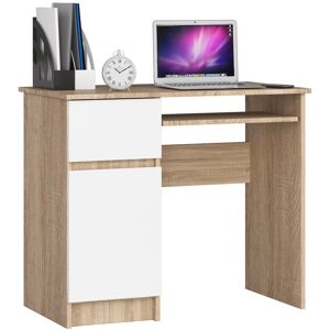 AKORD Scrivania Per Computer Piksel Sonoma Quercia 90 Cm 1 Anta 1 Cassetto Inserto Frontale Bianco 90x50x77 Cm Modello A Sinistra AKORD Scrivania Per Computer Piksel Sonoma Quercia 90 Cm 1 Anta 1 Cassetto Inserto Frontale Bianco 90x50x77 Cm Modello A Sinistra
