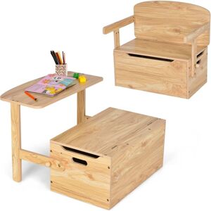 RELAX4LIFE - Cassapanca Contenitore Trasformabile 3 In 1 In Legno Con Scatola Portaoggetti, Tavolo E Sedie, Scatola Dei Giocattoli Per Bambini Adatta Per Casa E Scuola (naturale) RELAX4LIFE - Cassapanca Contenitore Trasformabile 3 In 1 In Legno Con Scatola Portaoggetti, Tavolo E Sedie, Scatola Dei Giocattoli Per Bambini Adatta Per Casa E Scuola (naturale)