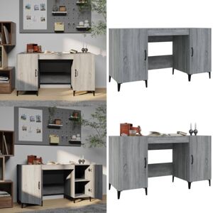VIDAXL Scrivania Grigio Sonoma 140x50x75 Cm In Legno Multistrato - Scrivania Da Ufficio - Scrivania Multifunzionale VIDAXL Scrivania Grigio Sonoma 140x50x75 Cm In Legno Multistrato - Scrivania Da Ufficio - Scrivania Multifunzionale