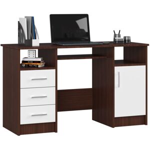 AKORD Scrivania Ana Wengé 124 Cm 1 Anta 3 Cassetti Inserto Frontale Bianco 124x52x74 Cm AKORD Scrivania Ana Wengé 124 Cm 1 Anta 3 Cassetti Inserto Frontale Bianco 124x52x74 Cm