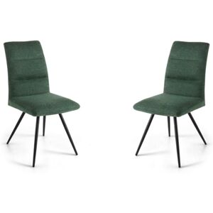 CAPODARTE - Sedia Da Cucina In Tessuto Verde Gambe Metallo Hill Set 2 Pezzi CAPODARTE - Sedia Da Cucina In Tessuto Verde Gambe Metallo Hill Set 2 Pezzi