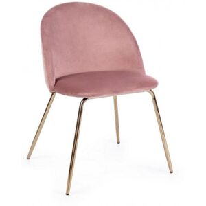 BIZZOTTO Sedia 'tanya' In Velluto Rosa Anticato E Gambe Ottone H 77 Cm Arredamento Moderno -confezione Da 1 Pezzo BIZZOTTO Sedia 'tanya' In Velluto Rosa Anticato E Gambe Ottone H 77 Cm Arredamento Moderno -confezione Da 1 Pezzo