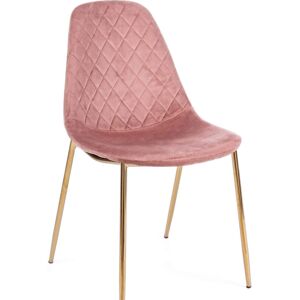 Sedia in velluto rosa con gambe oro - Sedia Sedia in velluto rosa con gambe oro - Sedia
