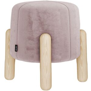SELSEY Levine - Sgabello Imbottito - Su Gambe Di Legno - Rosa - Moderno - SELSEY Levine - Sgabello Imbottito - Su Gambe Di Legno - Rosa - Moderno -