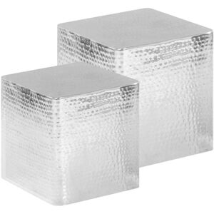 vidaXL 2x Tavolini da caffè Argento Alluminio - Coffee Tables vidaXL 2x Tavolini da caffè Argento Alluminio - Coffee Tables