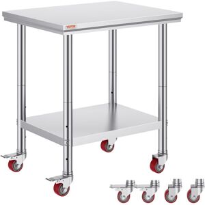 VEVOR Tavolo Di Lavoro Banco Lavoro Cucina Commerciale In Acciaio Inox Con 4 Ruote Regolabile, Tavolo Piano Doppio 76x60x80cm Acciaio Inox Altezza Regolabile Con Ruote Blocco, Banco Lavoro Da Cucina - VEVOR Tavolo Di Lavoro Banco Lavoro Cucina Commerciale In Acciaio Inox Con 4 Ruote Regolabile, Tavolo Piano Doppio 76x60x80cm Acciaio Inox Altezza Regolabile Con Ruote Blocco, Banco Lavoro Da Cucina -