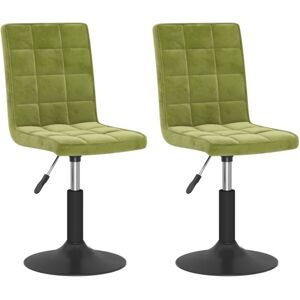 Sedie da pranzo girevoli in velluto verde chiaro VidaXL Sedie da pranzo girevoli in velluto verde chiaro VidaXL
